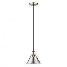  3306-S AB-PW - Orwell AB Small Pendant - 7" in Aged Brass with Pewter shade